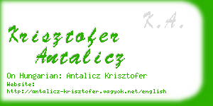 krisztofer antalicz business card